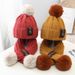 Baby hat scarf two-piece boys and girls Autumn and winter woolen hat children's thick warm knit hat_viptrois.com