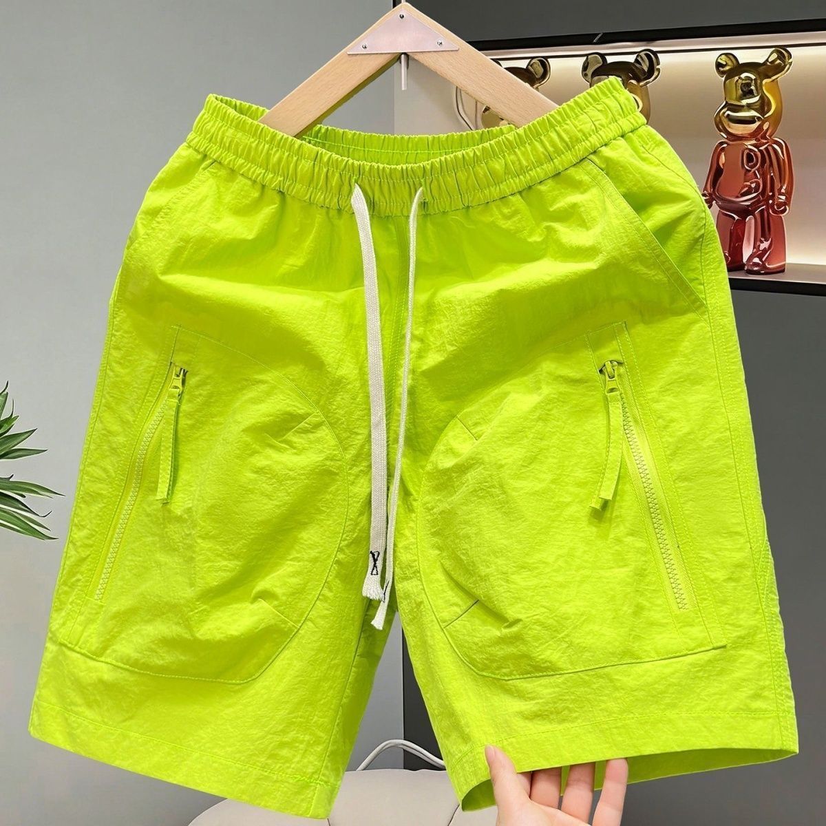 Trendy American Style Men's Summer Cargo Pants Loose Fit plus Size Sporty Casual 5 Point New Style_viptrois.com