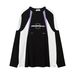 Men's Clothing Contrast Color Stitching Letter Printing Round Neck Long Sleeve T Shirt Casual Loose Top Autumn And Winter Trend_viptrois.com