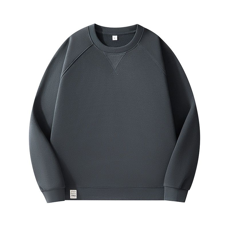 Loom 2026 Autumn Winter New Long Couple 350g Twill Raglan Sleeve Japanese Style Thickened Solid Color Fleece Sweatshirt Men_viptrois.com