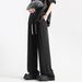 Men's Grey Straight Leg Trousers Summer Casual Sports Sweatpants Unisex Autumn Winter Style_viptrois.com