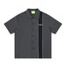 Men's Short Sleeve Stripes & Embroidery Streetwear Camp_viptrois.com