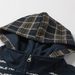 Two-Piece Patchwork Plaid Hooded Jacket Loose Casual Spring Autumn Men's English Print Zipper Cardigan Sweatshirt_viptrois.com