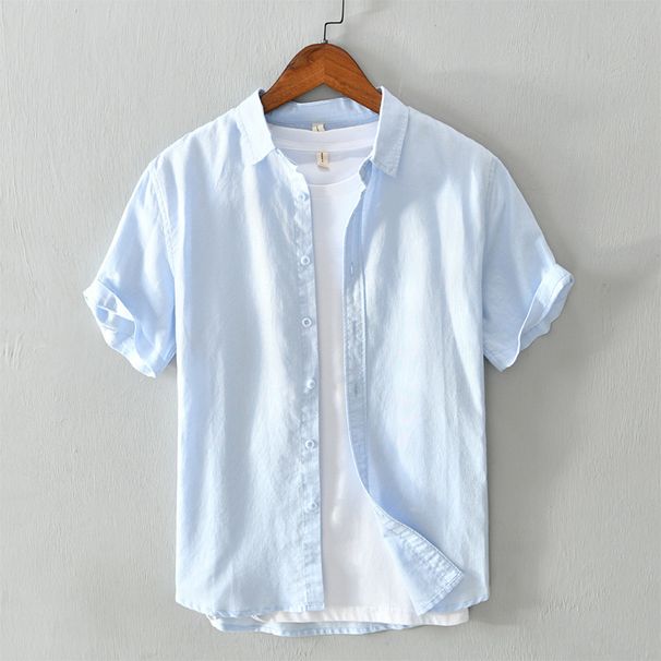 Men's Clothing Shirt Men's Casual Breathable Short Sleeve Shirt_viptrois.com