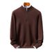 "Men's Semi-Zip Wool Sweater - Premium Knit Pullover For Autumn & Winter, Midweight Comfort With Stylish Half-Zip Design"_viptrois.com