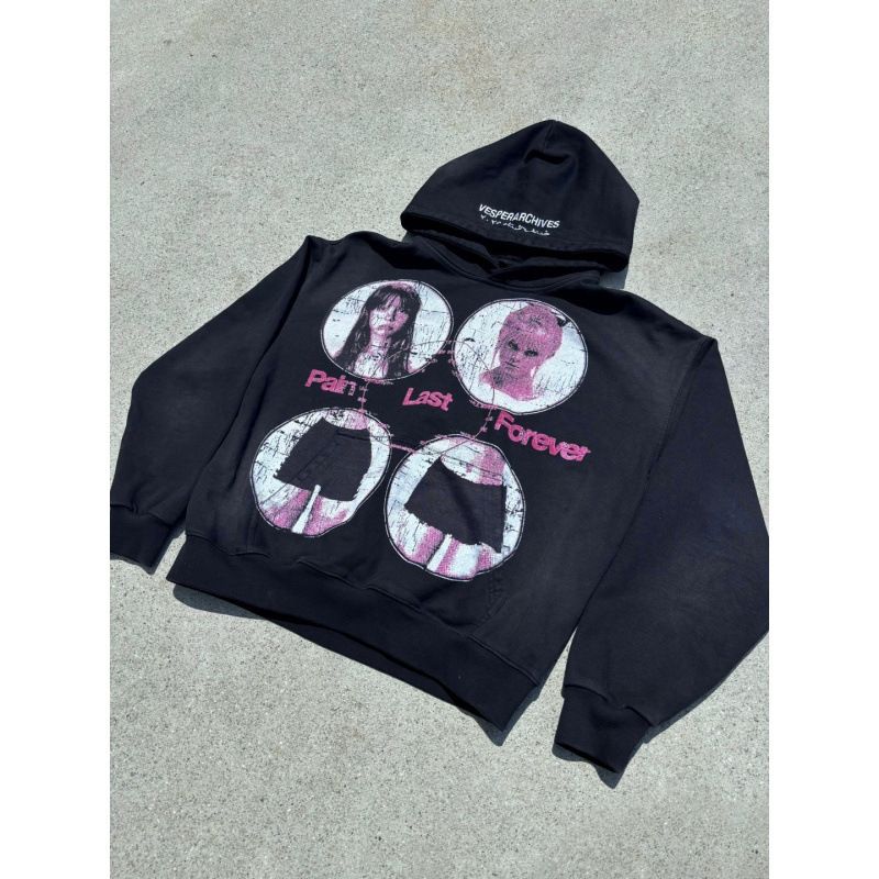 Men's Clothing Retro Jacket Street Fashion Y2k European And American Ins Personality Dark Print Sweater Long Sleeved Pullover Hoodie_viptrois.com