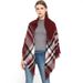 Unisex Bib 48 fine yarn women's shawls wine red plaid square scarf scarf_viptrois.com