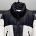 Men's Clothing Down Jacket Unisex Short Puffer Jacket With Stand Collar - 550FP Duck Down Coat For Men & Women (Black/White Contrast, S-XXL)_viptrois.com