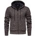 Men’s Hooded Cardigan – Chunky Knit Zip-Up Sweater (Slouchy Fit, Ribbed Cuffs, Machine Washable, 6 Colors, M-4XL)_viptrois.com