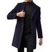 Men's Clothing Classic British Style Men's Long Wool Coat - Winter Trench Coat With Multiple Pockets (Black, Khaki, Brown, Light Gray, Red)_viptrois.com