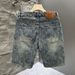 Men's Trendy Washed Jacquard Denim Shorts High Street Style Summer Loose Fit American Retro Cool Five Point Pants_viptrois.com