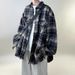 Retro Plaid Long Sleeved Shirt With Fringed Design, Men's Shirt, Loose, Niche, Fashionable, Versatile Lapel Top_viptrois.com