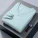 1 2023 Autumn Winter New Mink Men's V-Neck Loose Solid Color Pullover Wool Base Knitwear Cashmere Sweater_viptrois.com