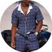 Men's Short Sleeve Plaid Shirt & Shorts Set - Casual Print Shirt With Collar Summer Outfit_viptrois.com