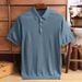 Men's Clothing Worsted Short Sleeved Wool Sweater Men's Polo Shirt Spring And Autumn Wear Light Mature Casual Solid Color Knitted Sweater_viptrois.com