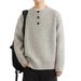 Monochrome Man- Autumn Winter New Knitted Sweater Men's Henley Collar High-End Coat British Business Warm Foreign Trade Wholesale_viptrois.com