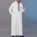 Men's Clothing New Men's Loose Hooded Robe Luxury Men's Embroidered Long Sleeve Muslim Clothing_viptrois.com