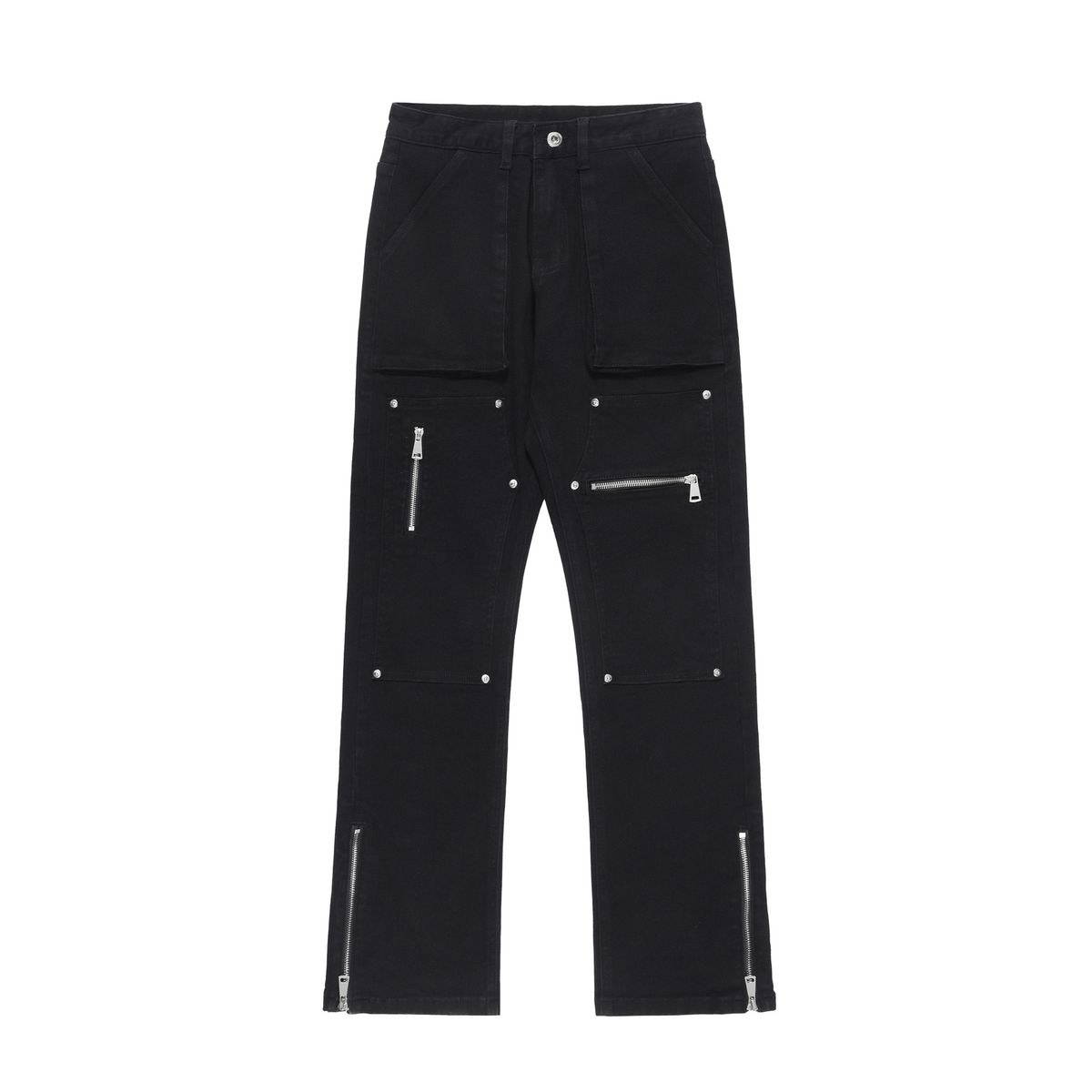 Men's Clothing Pants Niche Design Slightly Flared Lumberjack Functional Pocket Zipper Jeans_viptrois.com