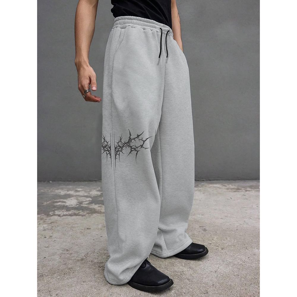 Men's Clothing Lightning Print Casual Trousers For Men, Trendy Straight Leg Sporty Versatile Long Trousers, Hot Selling Foreign Trade, Ready To Ship._viptrois.com