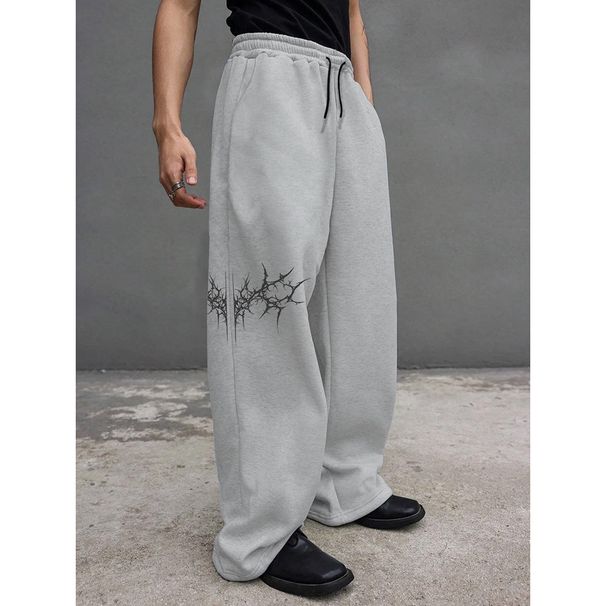 Men's Clothing Lightning Print Casual Trousers For Men, Trendy Straight Leg Sporty Versatile Long Trousers, Hot Selling Foreign Trade, Ready To Ship._viptrois.com
