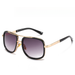 Trendy Large Frame Men's Metal Double Beam Toad Mirror, Thick Frame, Gray Lens, Sunglasses, Glasses_viptrois.com