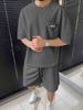 Men's Clothing T Shirt Shorts Simple Thin Two Piece Set_viptrois.com