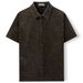 Men's Clothing Men's Clothing European And American Gold Velvet Fabric Square Collar Casual Shirt Solid Color Short Sleeved Men's Shirt A0406_viptrois.com