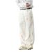 Men's Clothing Heavy Loose Scimitar Design Wide Leg Pants Niche Painted Graffiti Fashion Light Luxury White Denim Pants_viptrois.com