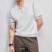 Men's Clothing T Shirt Business Casual Slim Short Sleeved Polo Shirt Lapel Half Sleeved Knitted Top_viptrois.com