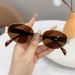 New Style For Women, High-End Metal Fashionable Oval Cat Eye Frame Trendy Wide-Leg Sunglasses_viptrois.com