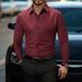Men's Long Sleeved Shirt Fashion Dark Plaid Casual Shirt Men_viptrois.com