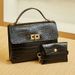 Women's Bags Crocodile Pattern Bullet Lock Two Piece Small Square Bag Spring And Summer New Personalized Ladies Coin Bag_viptrois.com