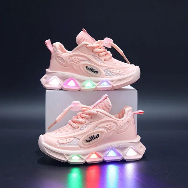Baby 2023 Spring Autumn New Boys Girls Glow Chunky Sneakers Small And Medium Sized Kids Baby Shoes With Soft Soles_viptrois.com