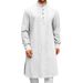 Men's Clothing Fashion Simple Long Shirt Muslim Robe_viptrois.com