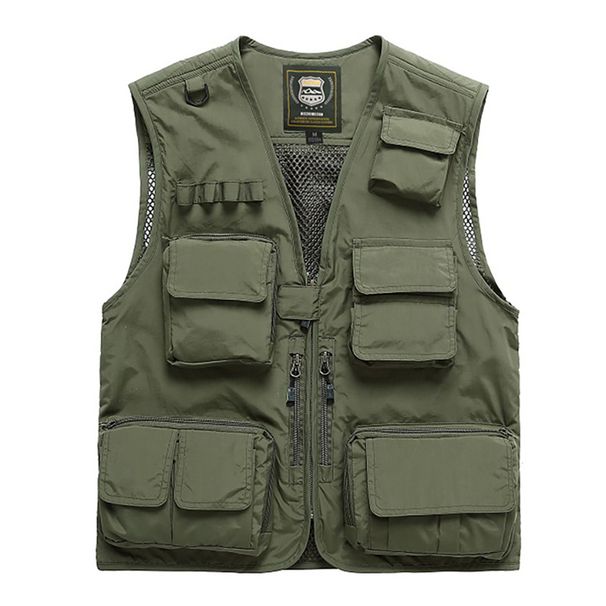 Men's Clothing Spring And Autumn Men's Casual Outdoor Removable Multi Functional Reporter Travel Photography Mesh Quick Drying Fishing Vest For Men_viptrois.com