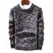 Pure 2025 New Thickened Winter Sweater Korean Style Slim Fit Men's Knitted Long Sleeve Round Neck Top Jacket_viptrois.com