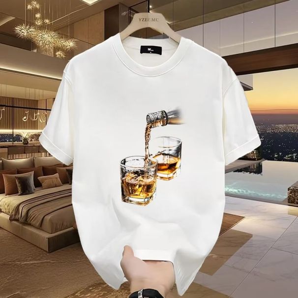 2024 Summer New Pi Shuai Chao Brand Printed Loose Casual Pure Cotton Short Sleeved T-shirt Versatile Top For M And_viptrois.com