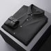 Men's Clothing Plus Size Seamless Long Sleeved Shirt Men's Business Casual Plus Size Plus Size Sanded Elastic Shirt Men_viptrois.com