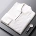 1 Autumn Winter Casual Men New Versatile Business Retro Turn-down Collar Sweater Solid Color Zipper Warm Long Sleeve_viptrois.com