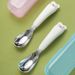 Mother & Kids 316 Stainless Steel Children's Spoon Two Color Bear Ingot Spoon Baby Eating Training Spoon_viptrois.com