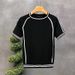 Men's Clothing Summer New Style Ice Silk Thin Knitted Short Sleeved T Shirt Contrast Color Slim Bottoming Shirt_viptrois.com