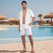 Men's Clothing European And American Men's Linen Shirt Summer Thin Style Ami Khaki Hooded Short Sleeve Factory Direct Supply_viptrois.com