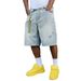 Men's American Retro Street Style Ripped Denim Shorts Summer Loose Wide Leg Casual Capri Pants_viptrois.com