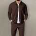 Men's Waffle Knit Zipper Jacket & Pants Set - Breathable Sportswear For Casual & Active Lifestyles (S-XXXL, 6 Colors)_viptrois.com