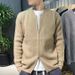 Autumn And Winter New Sweater Knitted Sweater Coat Men's Cardigan Jacket Warm Slim Business Solid Color_viptrois.com