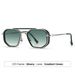 Men's Sunglasses Retro Punk Sunglasses High End Men's And Women's Fashion Sunscreen Gradient Green Metal Double Beam_viptrois.com