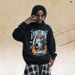 Fashion Style Fleece-lined 430g Plaster Angel Print Hoodie, Loose Casual American-style Sweatshirt_viptrois.com