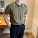Men's Performance Polo Shirt - Breathable Half-Zip Knit Top With Contrast Collar_viptrois.com
