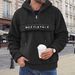 Men's Fleece Letter Print Half-Zip Hooded Sweatshirt With Drawstring - Long Sleeve Casual Pullover For Streetwear & Outdoor_viptrois.com