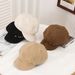 Korean Fashion Simple Button Octagonal Autumn Winter New Duckbill Beret Internet Celebrity Ins Artist Hat For Women_viptrois.com